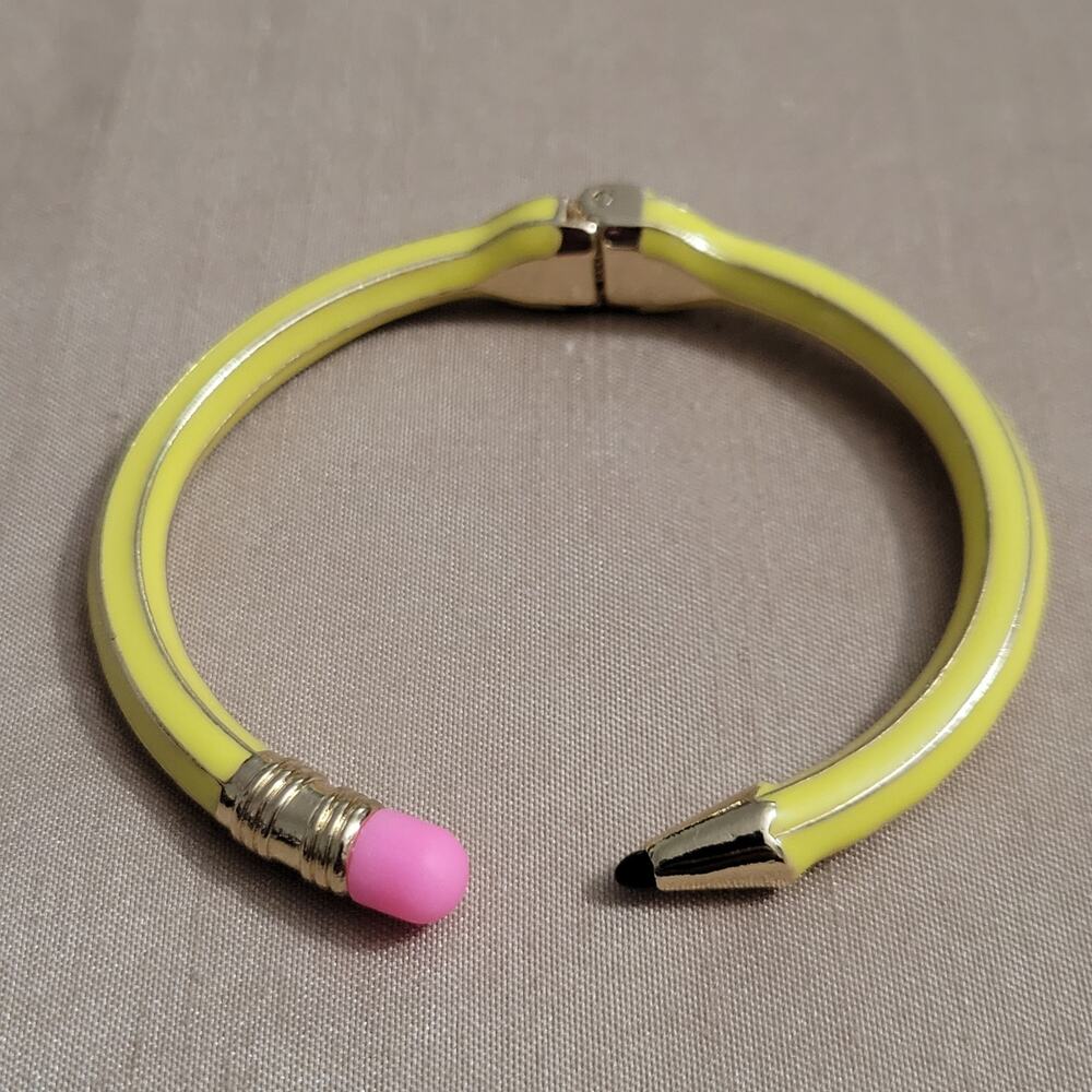 Yellow pencil shaped hinge bangle bracelet